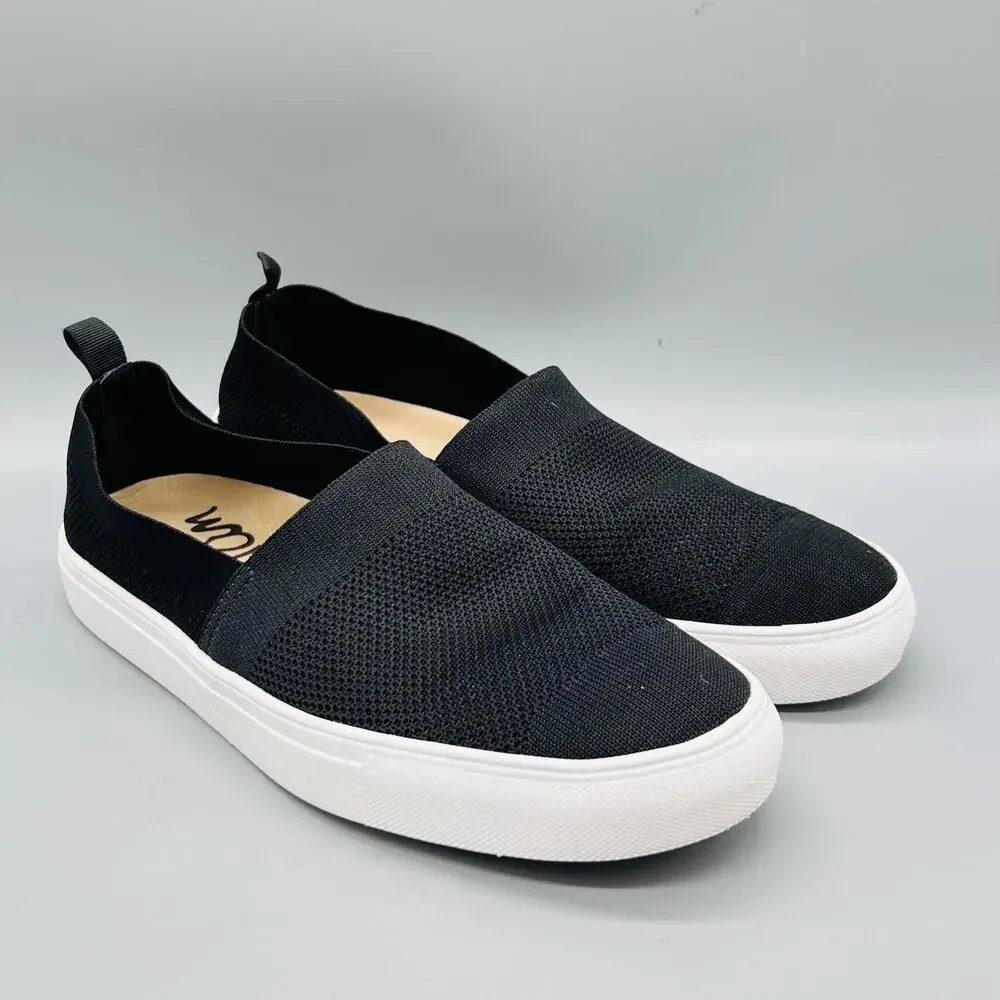 Sam Edelman Shoes Mens 8 Black Knit Santino Slip On Sneakers Comfort Casual